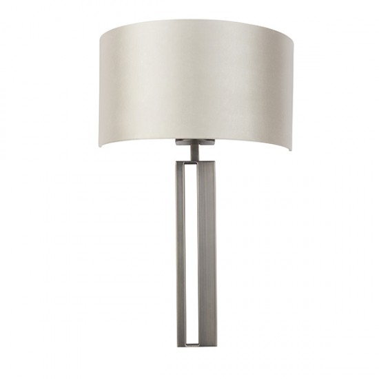 63881-100 Brushed Bronze Wall Lamp with Mink Satin Shade