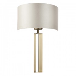 63884-001 Matt Antique Brass Wall Lamp with Mink Satin Shade