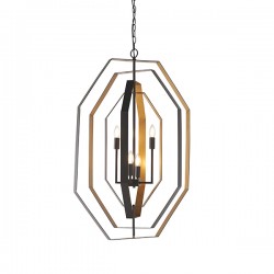 63885-001 Aged Bronze & Gold 4 Light Pendant