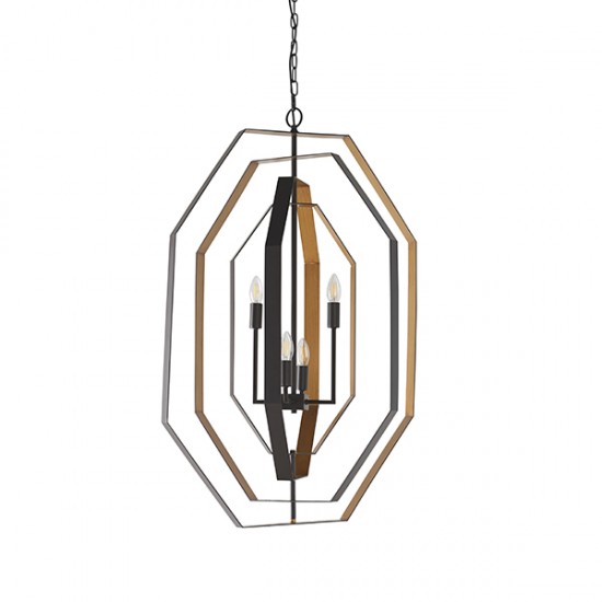 63885-100 Aged Bronze & Gold 4 Light Pendant 63885-100 Aged Bronze & Gold 4 Light Pendant