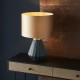 63889-100 Turquoise Glass Table Lamp with Gold Satin Shade 63889-100 Turquoise Glass Table Lamp with Gold Satin Shade
