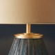 63889-100 Turquoise Glass Table Lamp with Gold Satin Shade 63889-100 Turquoise Glass Table Lamp with Gold Satin Shade