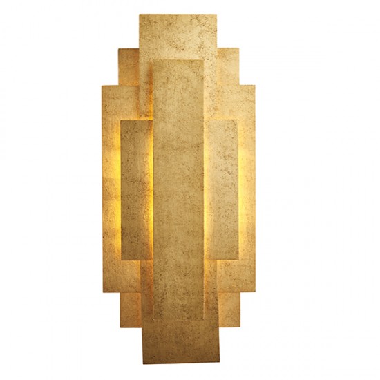 63898-100 Antique Gold Leaf Wall Lamp 63898-100 Antique Gold Leaf Wall Lamp