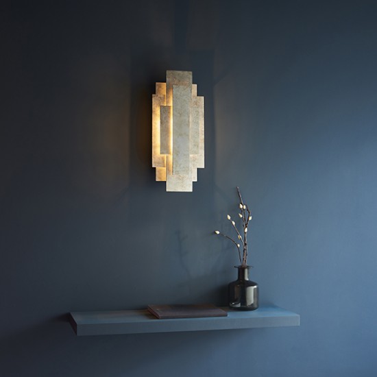 63899-100 Antique Silver Leaf Wall Lamp 63899-100 Antique Silver Leaf Wall Lamp