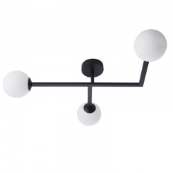 64835-001 Bathroom Black 3 Light Flush with Opal Glasses 64835-001 Bathroom Black 3 Light Flush with Opal Glasses
