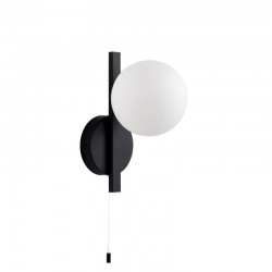 64844-001 Bathroom Black Wall Lamp with Opal Glass 64844-001 Bathroom Black Wall Lamp with Opal Glass