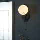 64844-100 Bathroom Black Wall Lamp with Opal Glass