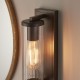 64842-100 Dark Bronze Wall Lamp with Clear Ribbed Glass