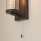 64842-100 Dark Bronze Wall Lamp with Clear Ribbed Glass