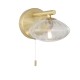 66156-100 Satin Brass Wall Lamp with Clear Ribbed Glass