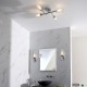 66152-001 Chrome 4 Light Ceiling Lamp with Ribbed Glasses
