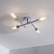 66152-001 Chrome 4 Light Ceiling Lamp with Ribbed Glasses