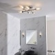 66153-001 Chrome Wall Lamp with Ribbed Glass