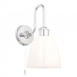 66139-001 Chrome Wall Lamp with Gloss Opal Glass 66139-001 Chrome Wall Lamp with Gloss Opal Glass