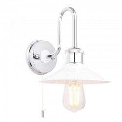 66141-001 Bathroom Chrome Wall Lamp with Gloss White Shade 66141-001 Bathroom Chrome Wall Lamp with Gloss White Shade