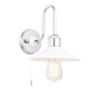 66141-100 Bathroom Chrome Wall Lamp with Gloss White Shade