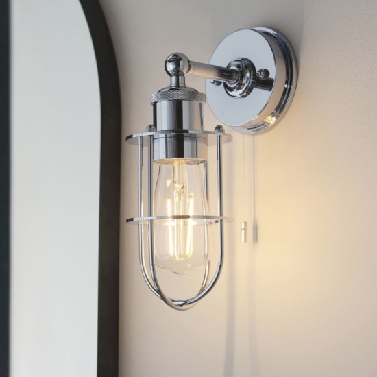 66142-100 Bathroom Polished Chrome Wall Lamp
