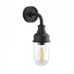 63902-001 Outdoor Black Wall Lamp with Glass Shade