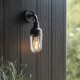 63902-100 Outdoor Black Wall Lamp with Glass Shade