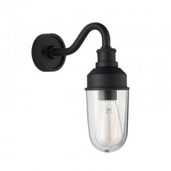 63903-001 Outdoor Black Wall Lamp with Glass Shade