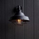 69315-100 Textured Black Caged Wall Lamp with Glass