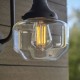69317-100 Outdoor Black Wall Lamp with Glass Shade