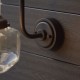 69317-100 Outdoor Black Wall Lamp with Glass Shade