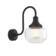 69317-100 Outdoor Black Wall Lamp with Glass Shade