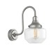 69318-100 Outdoor Brushed Silver Wall Lamp with Glass Shade