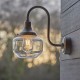 69318-100 Outdoor Brushed Silver Wall Lamp with Glass Shade