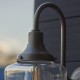69318-100 Outdoor Brushed Silver Wall Lamp with Glass Shade