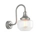 69318-100 Outdoor Brushed Silver Wall Lamp with Glass Shade