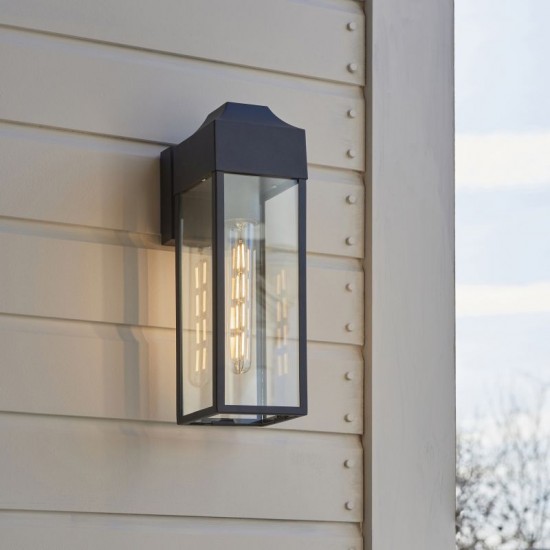 69321-100 Outdoor Black Lantern Wall Lamp