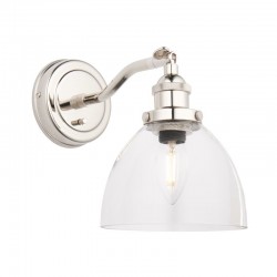 66158-001 Bright Nickel Wall Lamp with Clear Glass 66158-001 Bright Nickel Wall Lamp with Clear Glass