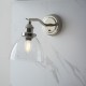 66158-001 Bright Nickel Wall Lamp with Clear Glass