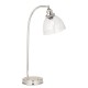 66159-001 Bright Nickel Table Lamp with Clear Glass