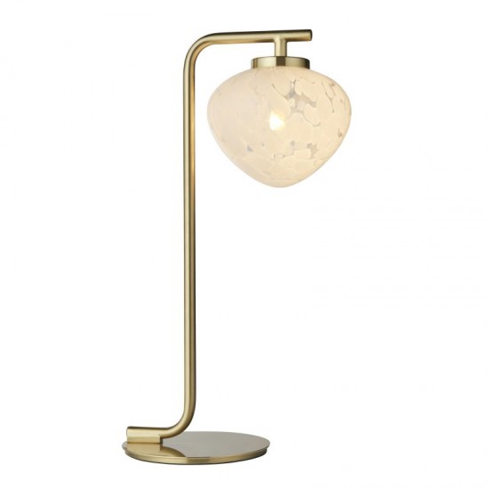 69325-100 Satin Brass Table Lamp with Confetti Glass