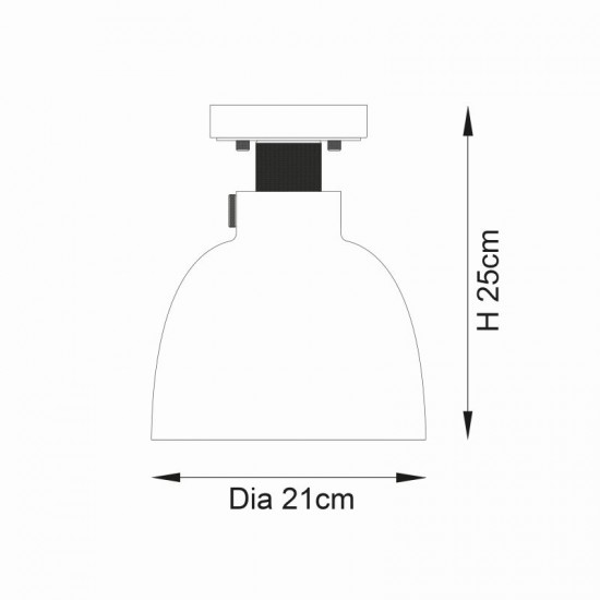 69326-100 Black Chrome Semi Flush with Smoked Grey Glass