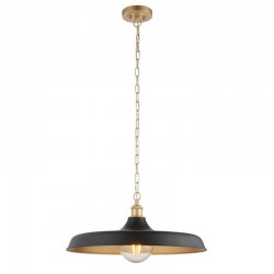 69327-001 Satin Gold Paint Pendant with Matt Black Shade