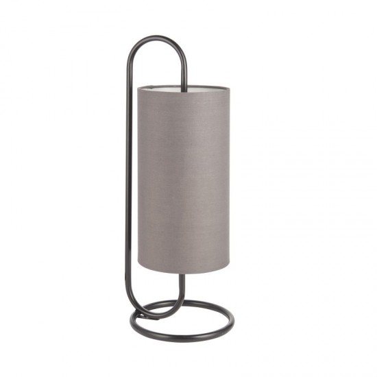 64865-100 Matt Black Table Lamp with Grey Shade