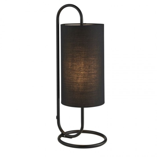 64866-100 Matt Black Table Lamp with Black Shade