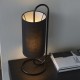 64866-100 Matt Black Table Lamp with Black Shade