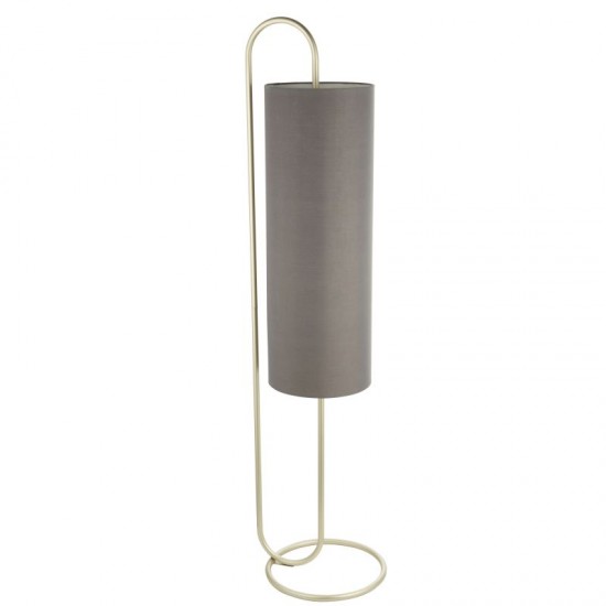 64871-100 Antique Brass Floor Lamp with Grey Shade