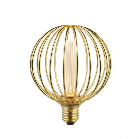 E27 Gold Metal Globe Shape Bulb 3.5W