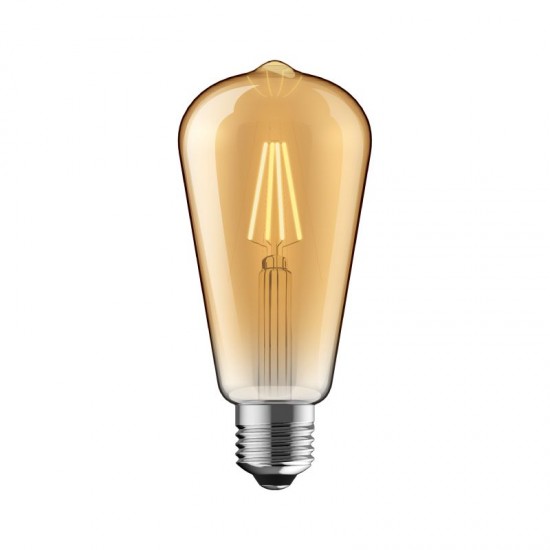 E27 Dimmable Amber Pear Shape Bulb 6W